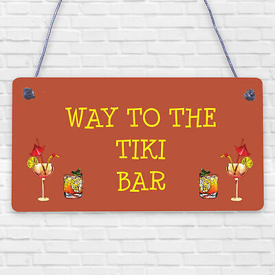 Welcome Tiki Bar Party Hanging Pub Plaque Beer Cocktails Beach Decoration Sign