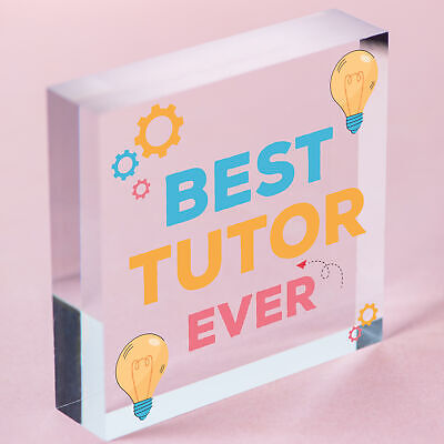 BEST TUTOR EVER Gift Engraved Heart Thank You Gift For Teacher Friend Keepsake