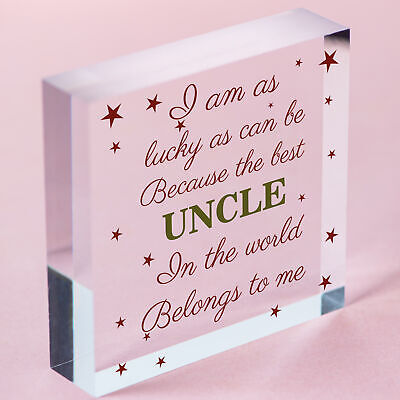 UNCLE BROTHER DAD Novelty Acrylic Block Birthday Christmas Gift For Uncle