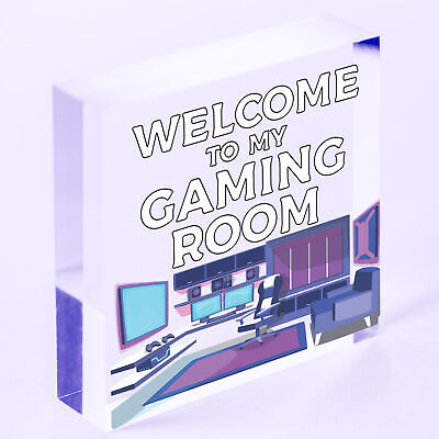 Welcome To My Gaming Room Sign Boys Bedroom Man Cave Sign Gamer Gift