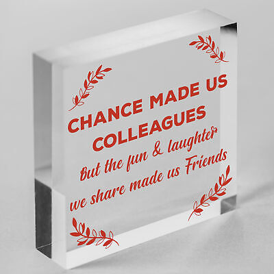 Chance Made Us Colleagues Hanging Work Friend Plaque Thank You Leaving Job Gift