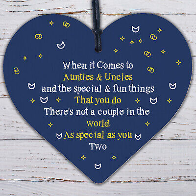 Auntie And Uncle Gifts Wooden Heart Auntie Uncle Birthday Christmas Gifts