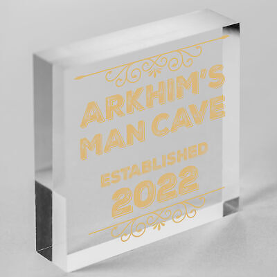 PERSONALISED Man Cave Sign Novelty Gifts For Him Birthday Fathers Gift Dad