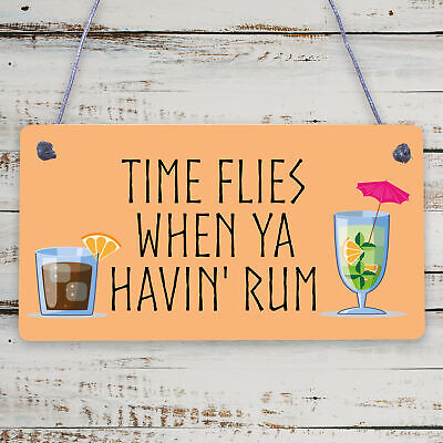 Havin Rum Hanging Sign Funny Alcohol Bar Pub Man Cave Garden Friendship Plaques