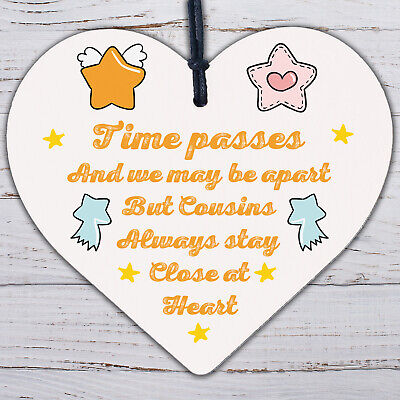 Cousin Friendship Gift Heart Birthday Christmas Card Gift Keepsake Family Plaque