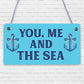 You Me & Sea Nautical Seaside Marine Themed Gift Hanging Plaque Bathroom Sign