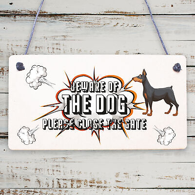 Beware Of The Dog Warning Sign Garden Gate House Door Hanging Outdoor Plaque