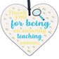 Amazing Teacher Teaching Assistant Leaving Gift Wooden Heart Plaque Thank You