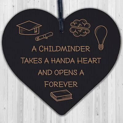 Childminder Thank You Gift Wood Hanging Heart Teacher Friendship Gift Keepsake