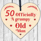 Rude 50th Birthday Funny Wooden Heart Birthday Gift For Dad Uncle Gift For Him