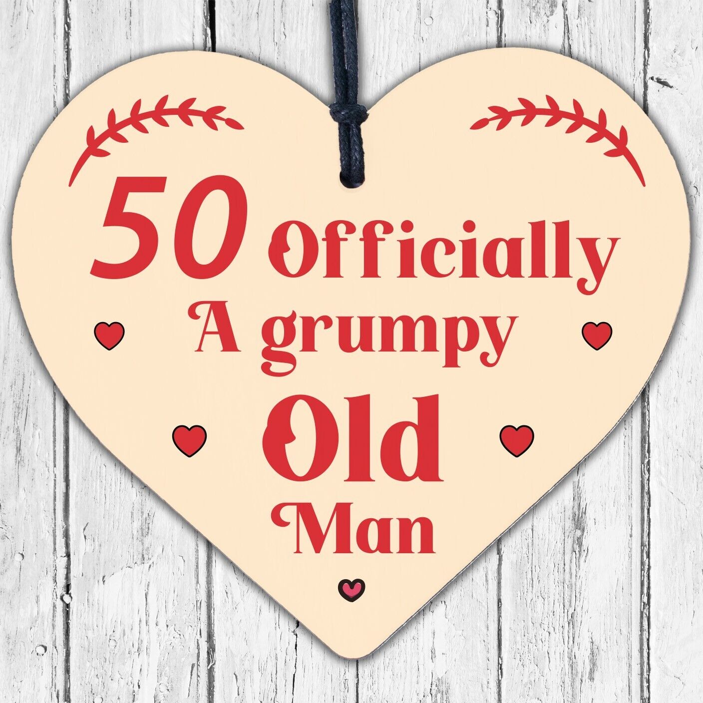 Rude 50th Birthday Funny Wooden Heart Birthday Gift For Dad Uncle Gift For Him