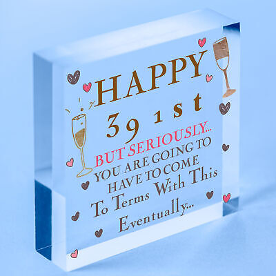 40th Birthday Funny Gift For Men Women Him Her Wooden Heart Gifts For Friend