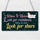 When It Rains Rainbows Stars Wooden Hanging Plaque Sign Love Friendship Gift