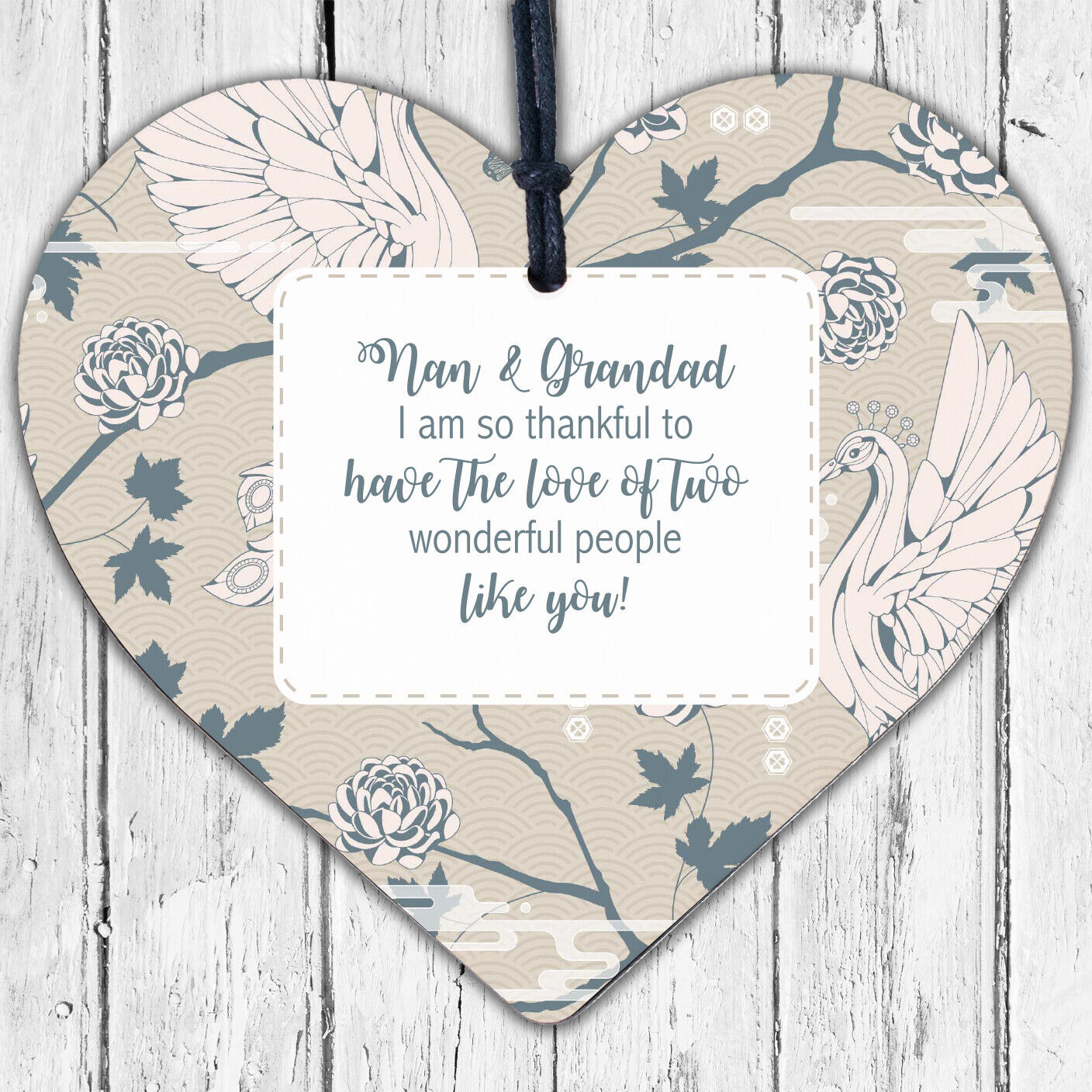 Birthday Christmas Gift For Nan And Grandad Wood Heart Thank You Gift Keepsake