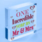 1st Wedding Anniversary Gift Wooden Heart Mr And Mrs One Year Anniversary Gift