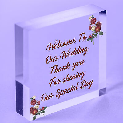 Welcome To Our Wedding Sign And Plaque Standing Table Plaque Wedding Decoration