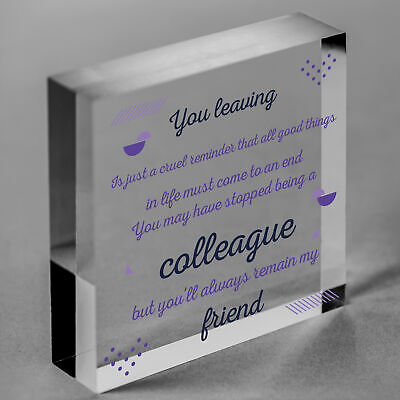 Colleague Gift Friendship Friend Wood Heart Plaque Leaving Office Gift Thank You