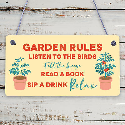 Garden Sign Summer House Decking Plaque Shed Sign Garden Rules Sign Home Gift