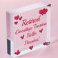 Retired Goodbye Tension Hello Pension Novelty Wooden Hanging Heart Plaque Gift