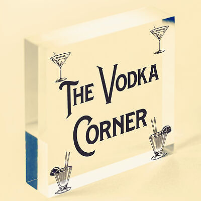 Vodka Corner Garden Shed Sign Kitchen Plaque Funny Alcohol Home Bar Pub Sign