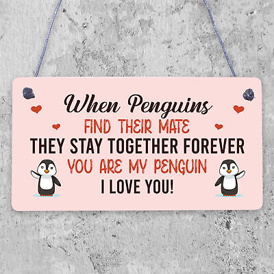 Anniversary Plaque For Him Her MY PENGUIN For Boyfriend Girfriend Husband