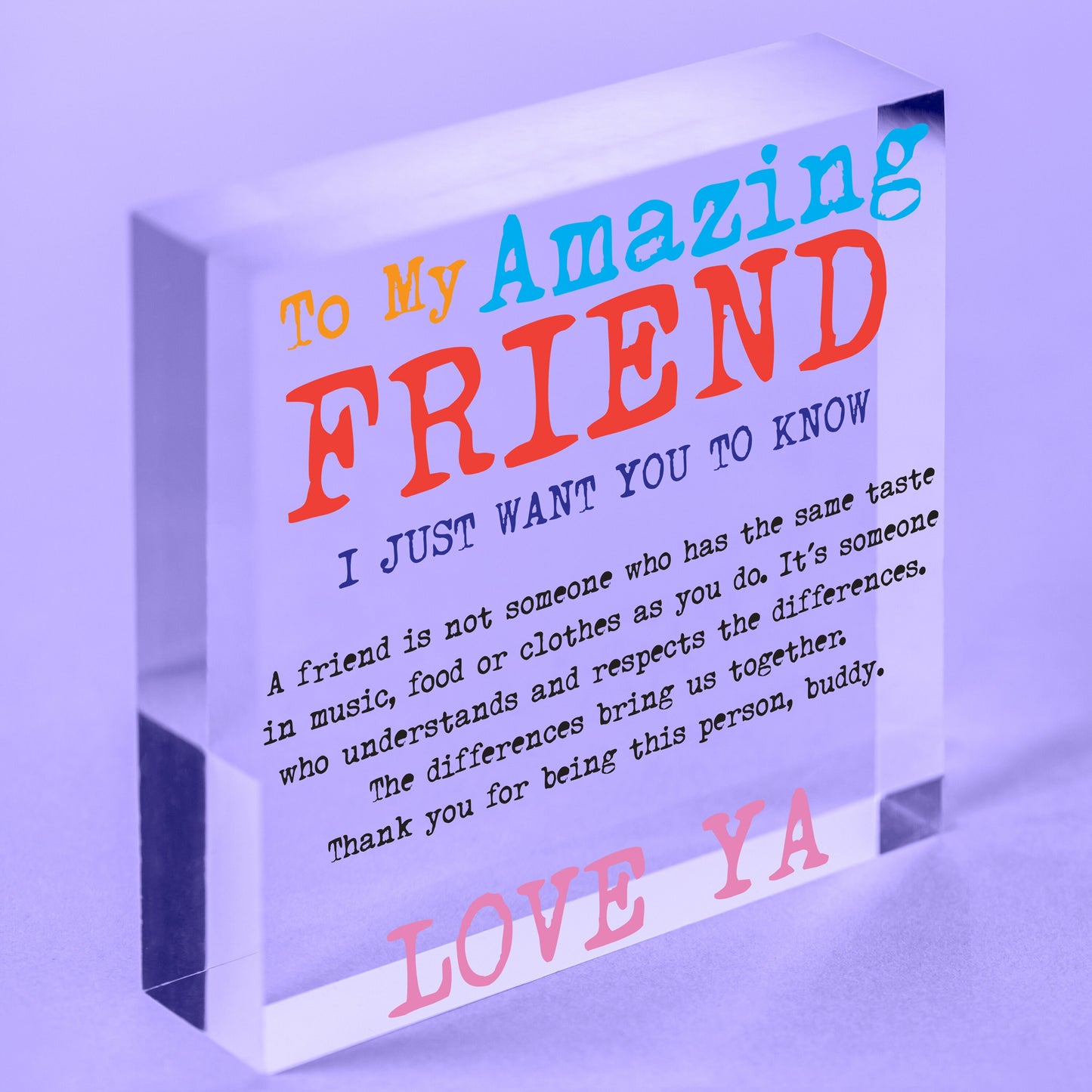 Best Friend Gift Heart Thank you Hanging Sign Friendship Gifts Plaque