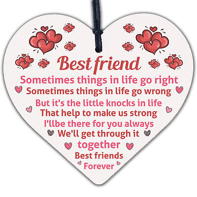 Best Friends Forever Friendship Hanging Heart Special Love Gift BFF Sign Present