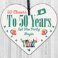 50th Birthday 50 Cheers To 50 Years Funny Wooden Heart Sign Gift For Him Her