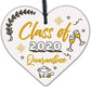 Funny Graduation Gift For Daughter Son Wood Heart Class Of 2020 Quarantine