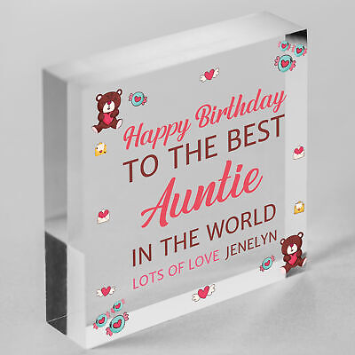 Special Happy Birthday Auntie Gifts Engraved Heart Auntie Love Gift