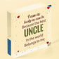 UNCLE BROTHER DAD Novelty Wooden Heart Plaque Birthday Christmas Gift For Uncle