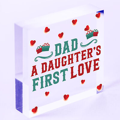 Dad Daughters First Love Gift Wood Keyring Dad Gifts From Daughter Fathers Day