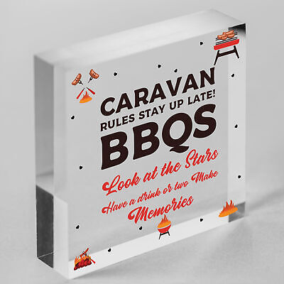 Caravan Rules Novelty Plaque Home Decor Garden Sign Retirement Friendship Gifts