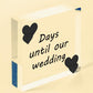 Wedding Countdown Plaque Sign Engagement Gift Mr & Mrs Present Block