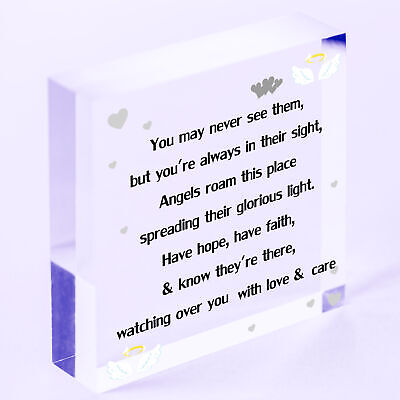 Glorious Light Angels Memorial Bereavement Poem Hanging Plaque Heaven Love Sign