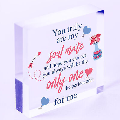 Soulmate Gifts Wood Heart Anniversary Valentines Day Gift Soulmate Birthday Card