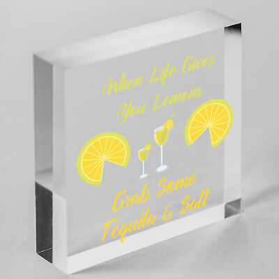 Lemons Tequila Man Cave Funny Home Bar Alcohol Hanging Plaque Friend Gift Sign