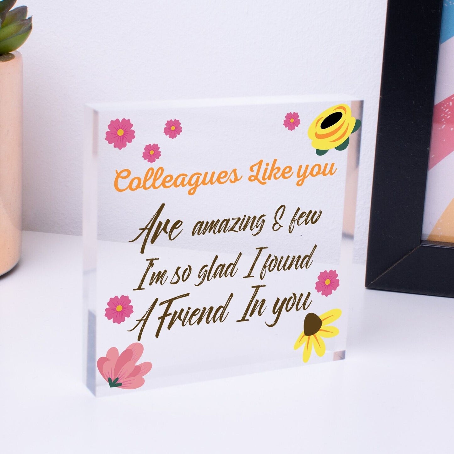 Colleague Thank You Gifts Wooden Heart Friendship Gift Sign Work Leaving Gifts