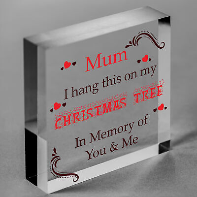 Rememberance Christmas Tree Bauble For Mum Wood Ornament Bauble