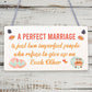 A Perfect Marriage Anniversary Gift Wooden Plaque Sign Present Husband Or Wife