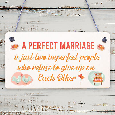 A Perfect Marriage Anniversary Gift Wooden Plaque Sign Present Husband Or Wife