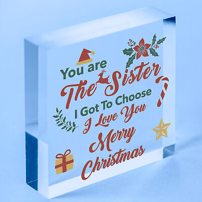 Sister I Got To Choose Plaque Best Friend Christmas Gift Heart Friendship Sign