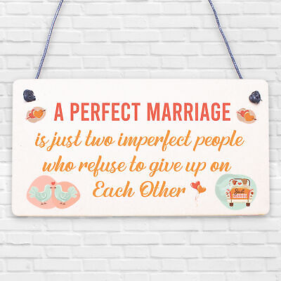 A Perfect Marriage Anniversary Gift Wooden Plaque Sign Present Husband Or Wife