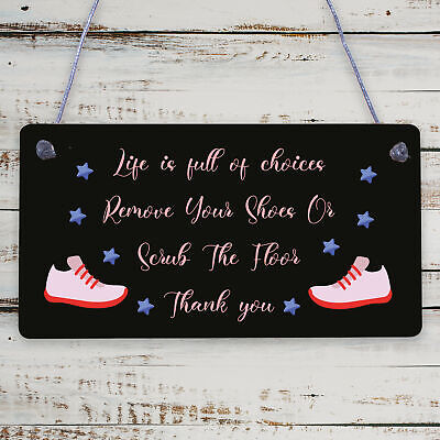 Please Remove Shoes Take off Porch Hanging Door Sign Wooden Heart Plaque Gifts