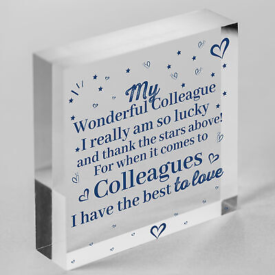 Colleague Plaque Wooden Heart Gift For Colleague Birthday Christmas Cards Gifts