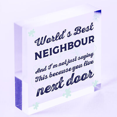 Christmas Best Neighbour Gifts Wooden Heart Keepsake Friendship Thank You Plaque