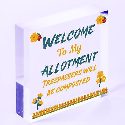 Welcome To My Allotment Garden Sign Outdoor Plaque Gift Dad Grandad Grandma