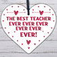 The Best Teacher Gift Leaving School End Of Term Gift For Teacher Novelty Heart