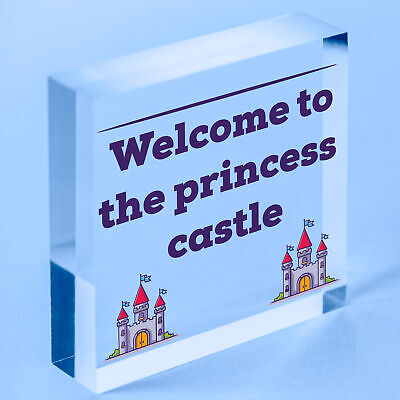 Princess Castle Plaque Door Playroom Bedroom Sign Gift Baby Girl Fairytale Decor