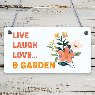 Live Love Laugh Hanging Garden Sign Novelty Plaque For Garden Shed Home Decor